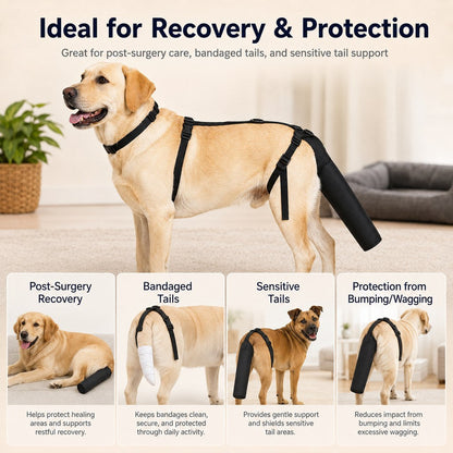 Ortekor Adjustable Dog Tail Protector for Recovery & Daily Walks - Padded Guard for Sensitive Tails