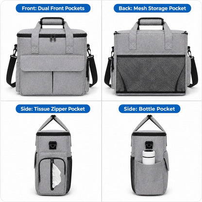 Ortekor Pet Travel Bag for Dogs & Cats – Weekend Road Trip Organizer with Collapsible Bowls, Food Storage, Pockets & Luggage Sleeve