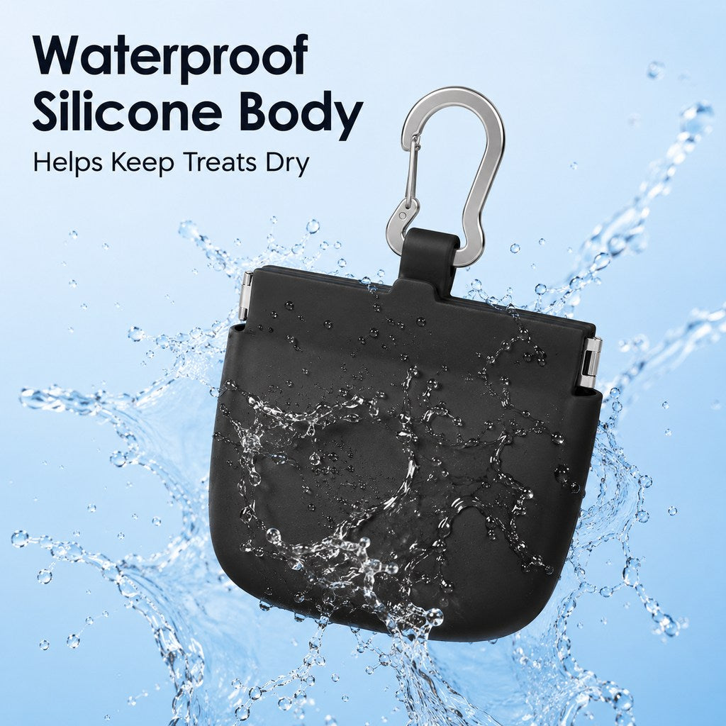 Ortekor Hands-Free Silicone Dog Treat Pouch for Walks & Training - Easy-Clean Reward Bag That Keeps Pockets Mess-Free