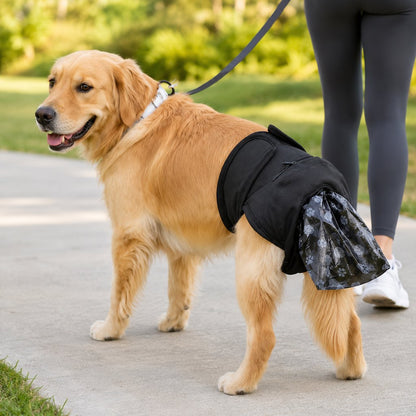Ortekor Dog Waste Catcher Pants with 50 Bags for Daily Walks - Less Bending, Easier Poop Cleanup