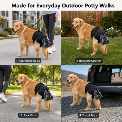 Ortekor Dog Waste Catcher Pants with 50 Bags for Daily Walks - Less Bending, Easier Poop Cleanup