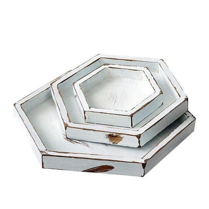 Rustic Wood Tray Set