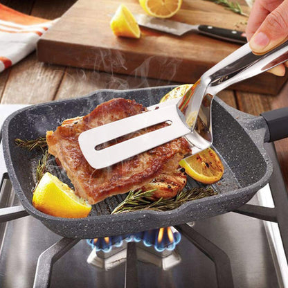 Locking Tongs for Outdoor Grilling – Stainless Steel Flip Cage for Burgers, Steaks, Chicken & Veggies – Non-Slip Food Holder for Charcoal &