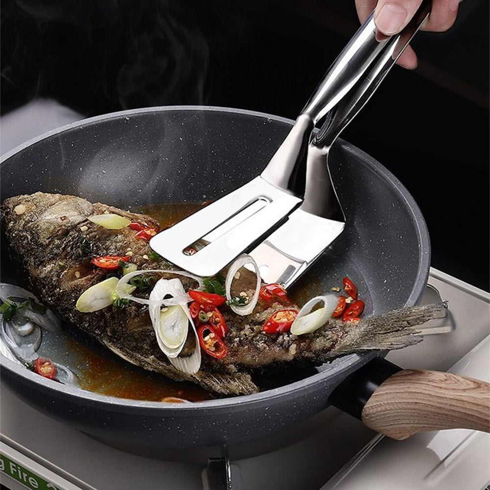 Locking Tongs for Outdoor Grilling – Stainless Steel Flip Cage for Burgers, Steaks, Chicken & Veggies – Non-Slip Food Holder for Charcoal &