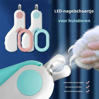 Illuminated Pet Claw Trimmer with LED Light for Dogs and Cats Stainless Steel Blades Safe Grooming at Home Animal Nail Care Tool 4.1 Inches