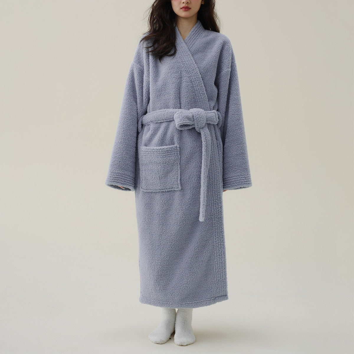 Liora Mens Robe - Plush Flannel Fleece, Kimono Fit