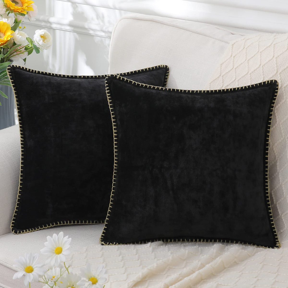 Housse de coussin décorative en chenille, taie d'oreiller pour canapé, housse de coussin pour chambre et salon