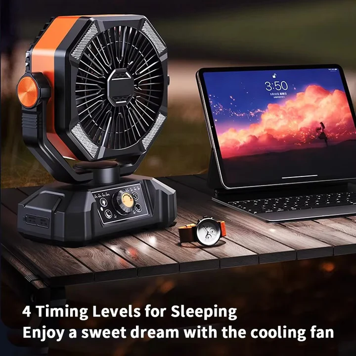 Outdoor Breeze | Rechargeable Camping Fan with USB Power | Portable Design for Effortless Cooling