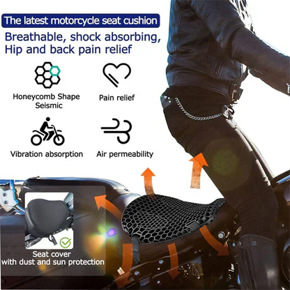 Coussin de siège en gel confortable | Selle de moto avec absorption des chocs | Conception respirante pour les longs trajets