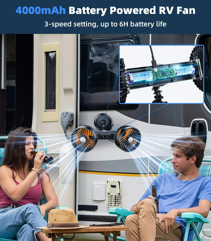 Portable Rechargeable Car Fan – Wireless 3-Speed Cooling Device