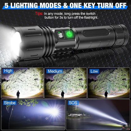 Lampes de poche rechargeables haute luminosité, lampe torche LED à faisceau réglable, lampe EDC étanche et torche de camping