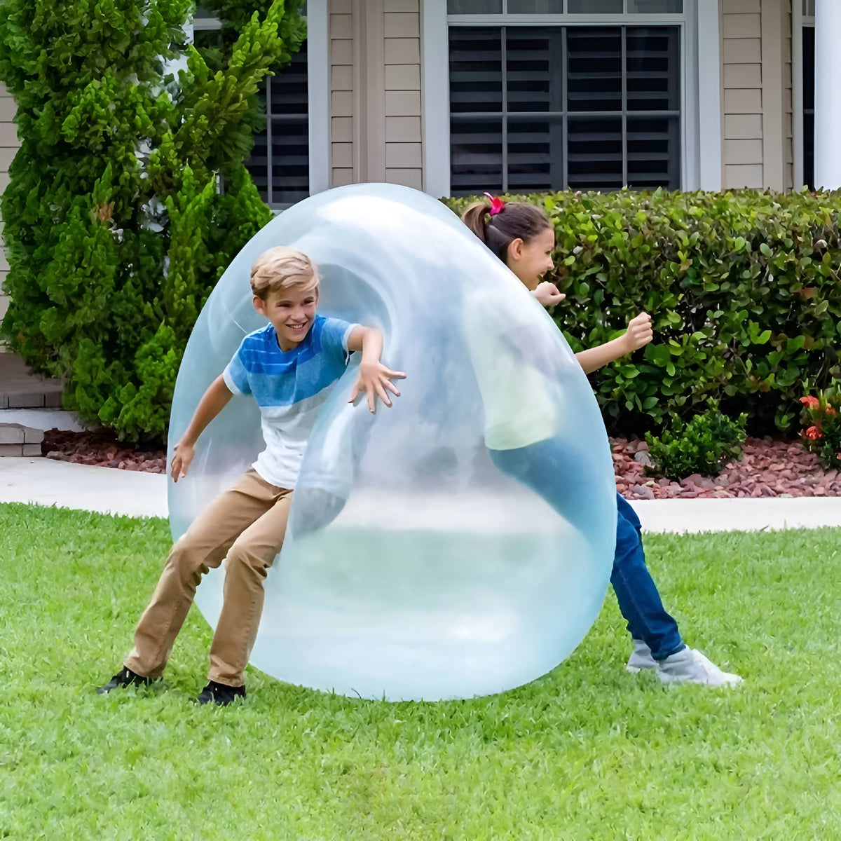 Inflatable Transparent Play Ball 3-Pack for Kids Outdoor Indoor Pool Yard Games Bounce Toss Kick Backyard Fun Water Air Fill Portable