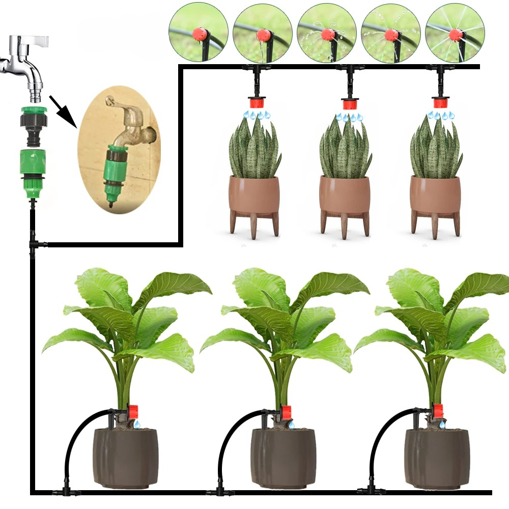 Système d'irrigation goutte à goutte Daxon - Minuterie automatique, débit réglable