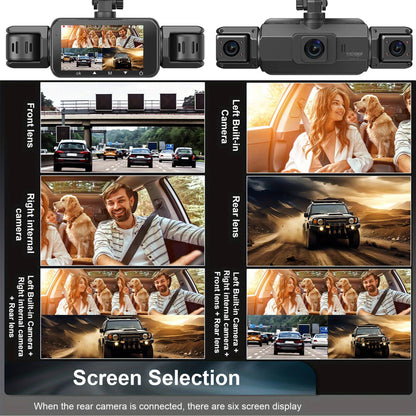 4-Camera 1080P Vehicle Recording System with Infrared Vision – Front Rear Side Surveillance Monitor for Cars Trucks SUVs