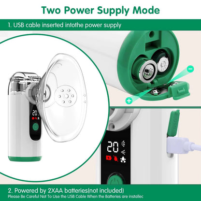 Inhalateur de brume compact rechargeable par USB avec écran numérique