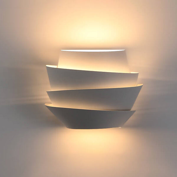 Double Up-Down Wall Sconce White Mid-Century Modern Light Fixture for Bedroom Living Room Hallway Indoor Scandinavian Minimalist Home Decor
