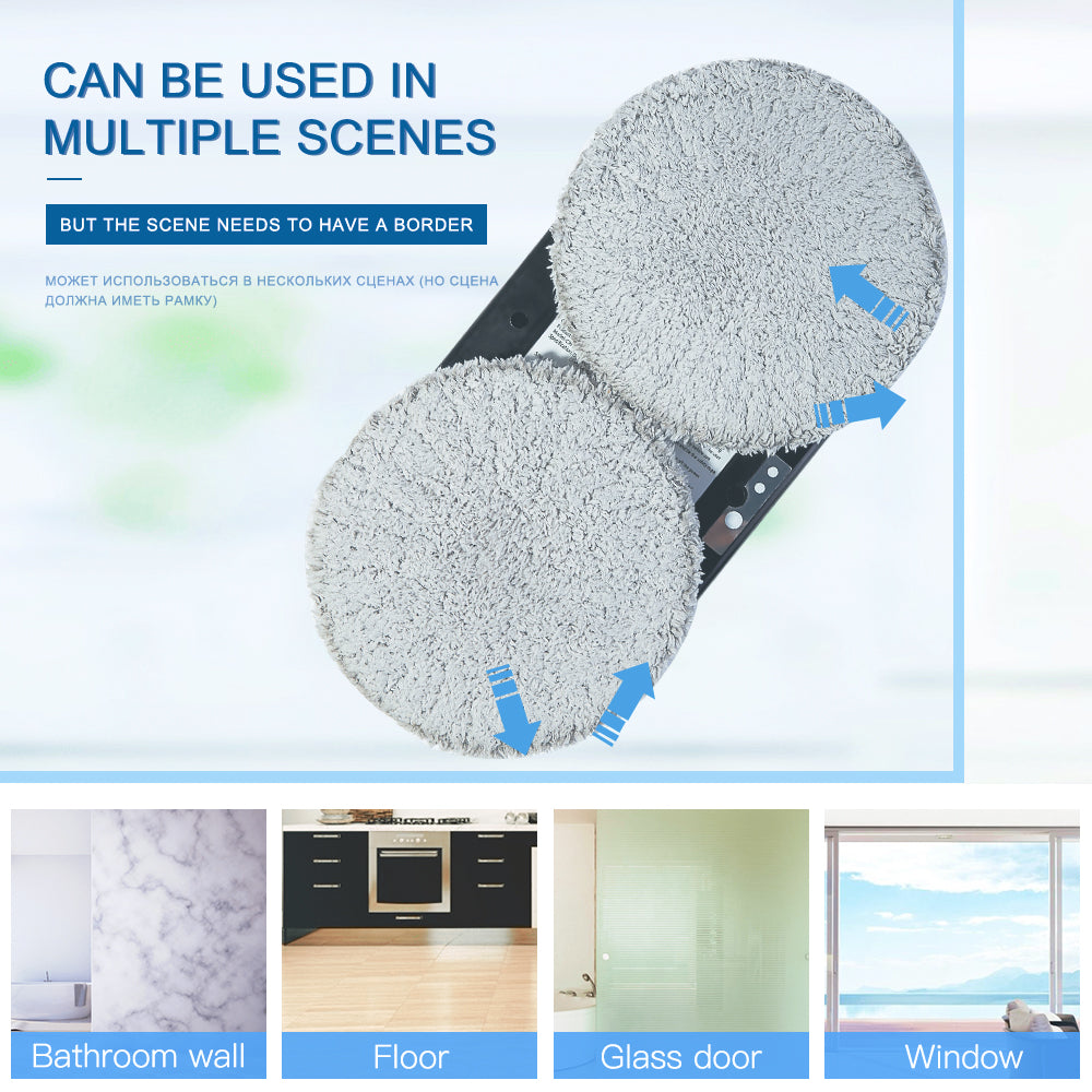 Robotic Window Washing Machine Automatic Glass Cleaner with Wireless Remote Control for Home High-Rise Patio Doors Mirror Panels