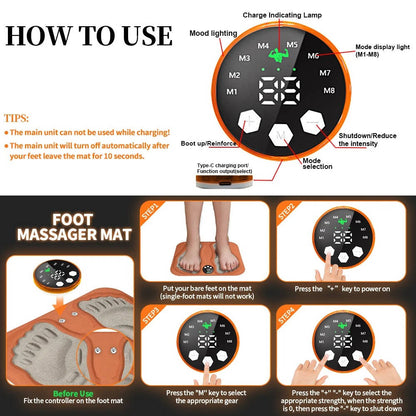 Masseur de pieds électronique compact avec télécommande