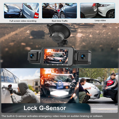 Wireless Dash Cam Front and Rear, 4 Channel Car Dash Camera, Night Vision Camera with Parking Monitor, WiFi Car Camera
