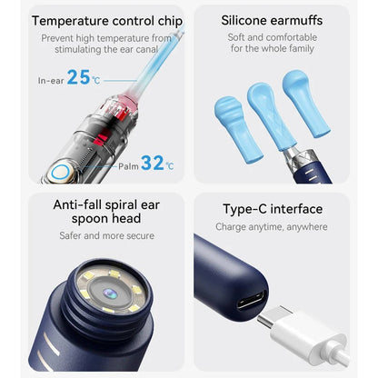 Otoscope sans fil avec vidéo HD et étui de transport