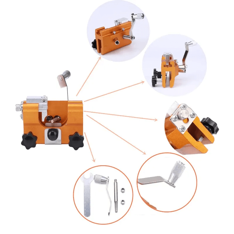 Chainsaw Chain Sharpener with 30-Degree Angle Guide – Anodized Aluminum Tool for All Saw Models – Includes File & Bushings for
