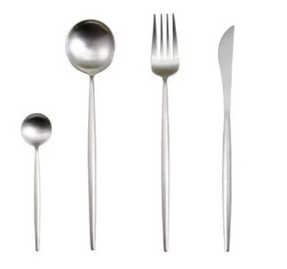 Stainless Steel Flatware Set 24-Piece Service for 6 with Colorful Handles for Everyday Dining Modern Table Utensils