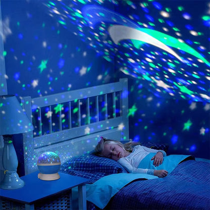 LED Galaxy Night Light Projector for Kids Room and Bedroom Rotating Starry Sky Lamp USB Rechargeable Ceiling Wall Projection