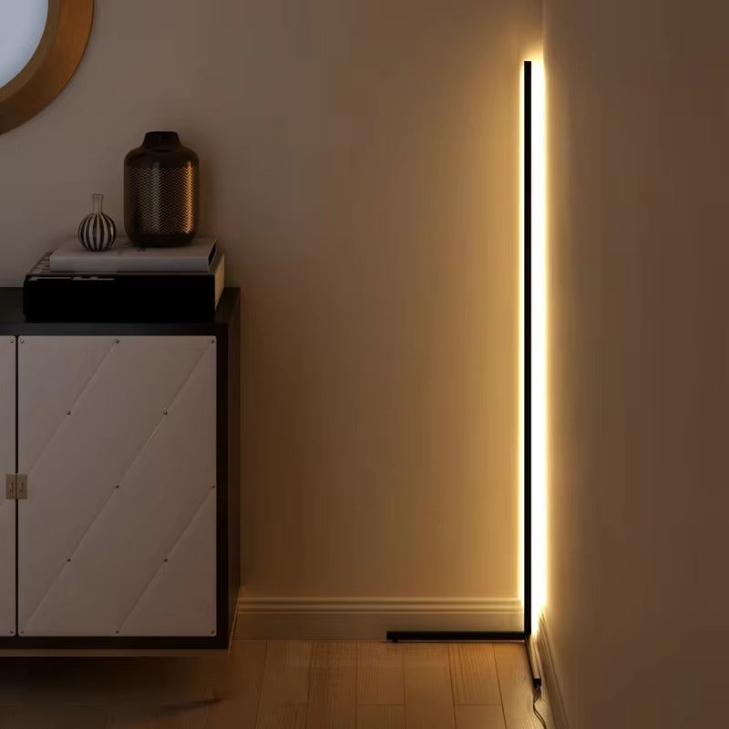 Dimmable LED Corner Floor Lamp with Remote Control Black 56 in Tall | Adjustable Light Temperature for Living Room Bedroom Office | Modern A