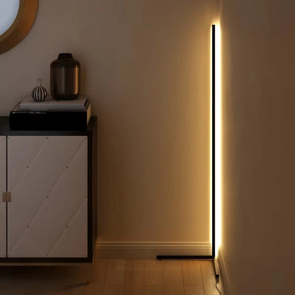 Dimmable LED Corner Floor Lamp with Remote Control Black 56 in Tall | Adjustable Light Temperature for Living Room Bedroom Office | Modern A