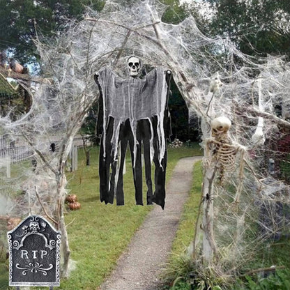 Spider Webs with Spiders 200 sq ft, Giant Spider Web Halloween Door Decoration, Halloween Party Decor with Fake Spiders