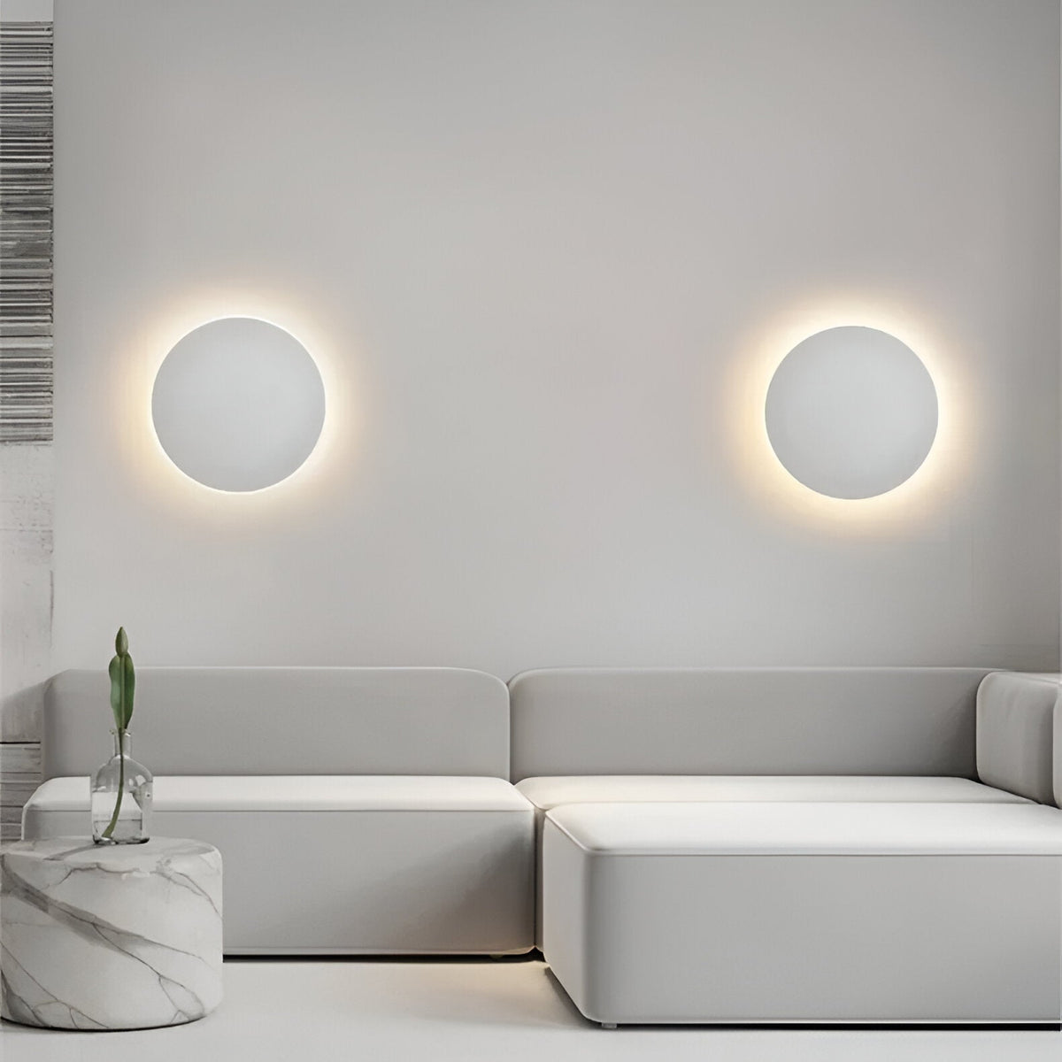 Round LED Sconce 10W Aluminum Fixture 12 Inch Warm White Light for Bedroom Hallway Living Room Modern Minimalist Touch Control or Standard S