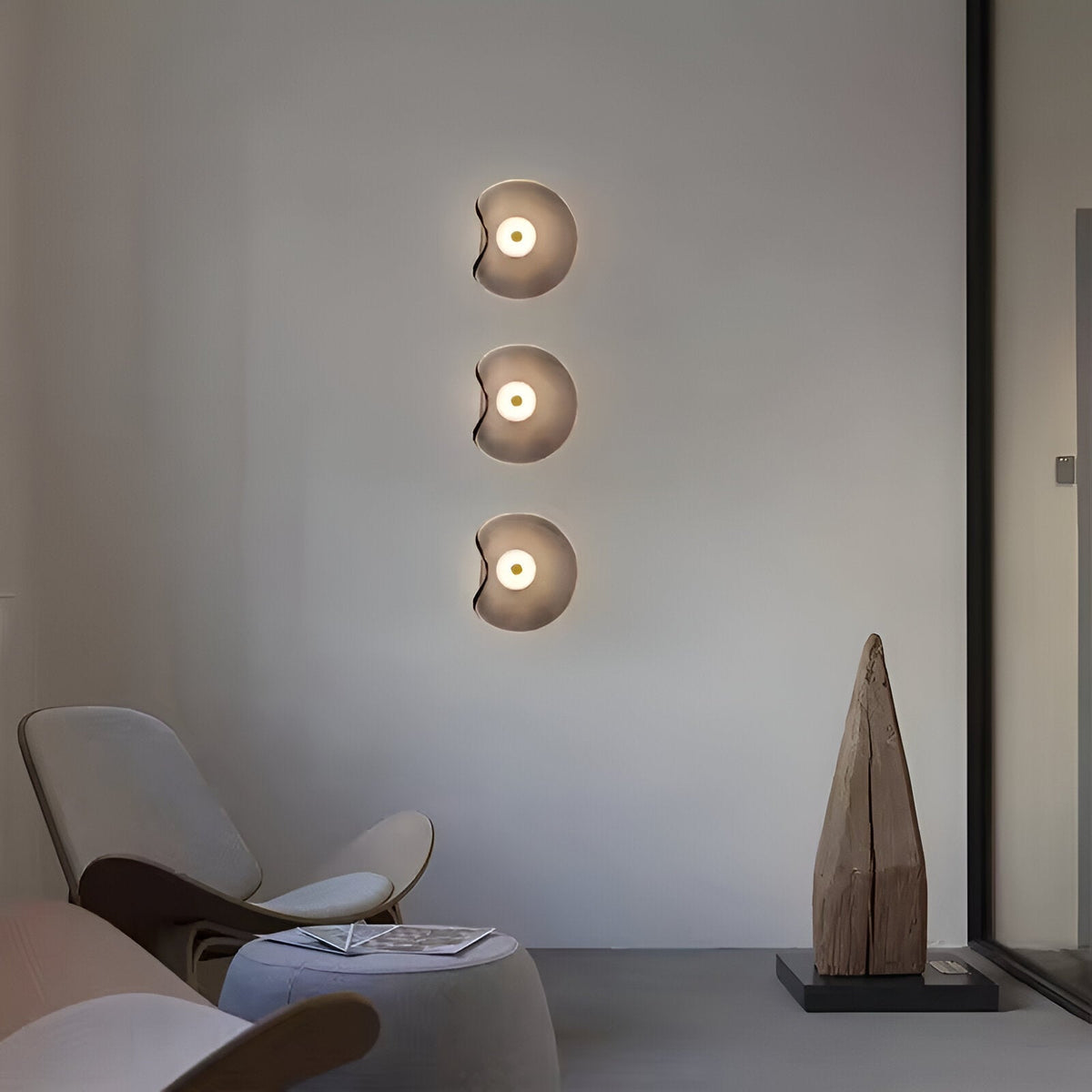 Applique murale en verre incurvé avec éclairage LED blanc chaud vers le haut et vers le bas pour chambre, salon, couloir, éclairage d'accentuation intérieur moderne, 10 pouces, verre trempé