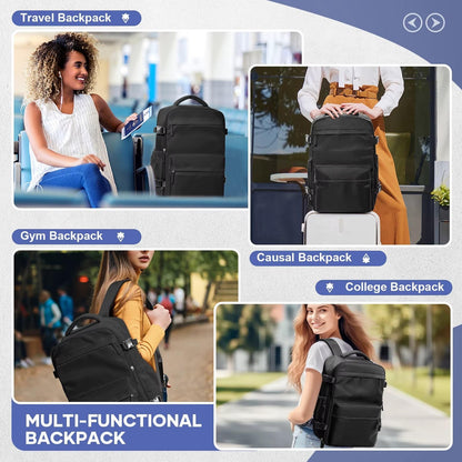Sac à dos de voyage polyvalent | Compartiment pour ordinateur portable 15,6 pouces avec compression sous vide | Conception organisée pour des déplacements sans tracas