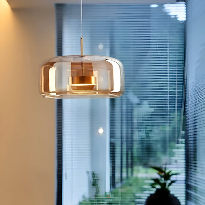 Glass Hanging Ceiling Fixture with Adjustable Cord for Dining Tables & Kitchen Islands | Color-Tunable LED Modern Farmhouse Style