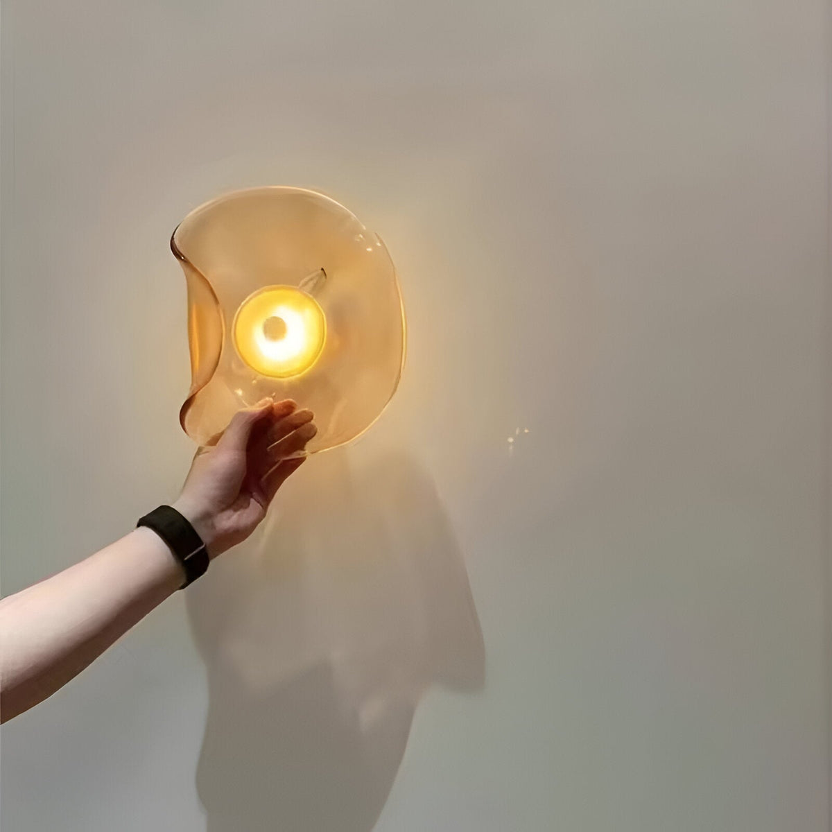 Curved Glass LED Wall Sconce 10 in Warm White Bidirectional Light Fixture for Bedroom Hallway Living Room Modern Indoor Accent Lighting