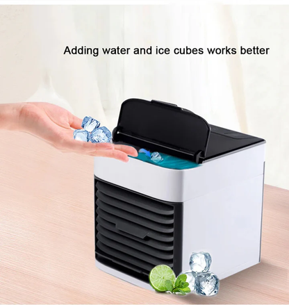 Refroidisseur d'air portable pour petites pièces, climatiseur de bureau ultra-silencieux avec vitesses de ventilation réglables, refroidisseur d'espace personnel compact pour chambre à coucher
