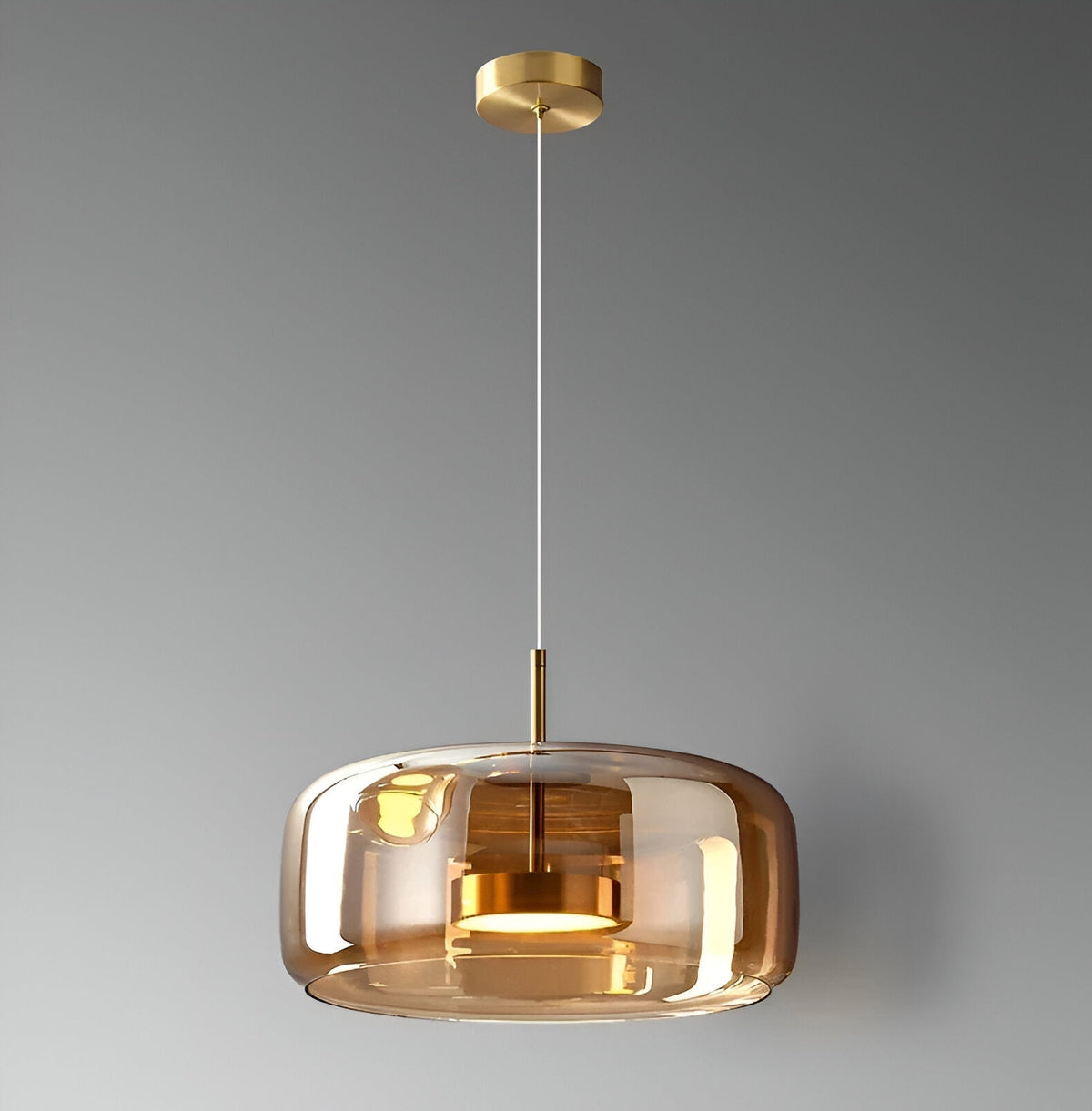 Glass Hanging Ceiling Fixture with Adjustable Cord for Dining Tables & Kitchen Islands | Color-Tunable LED Modern Farmhouse Style