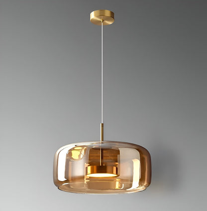 Triple Glass Dome Ceiling Light 15 in Adjustable Height for Kitchen Island Dining Room Modern Hanging Fixture Gray Smoked Finish