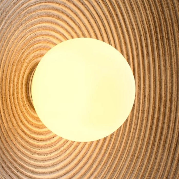 Round Glass Resin Wall Sconce White LED Fixture Bedroom Hallway Living Room Soft Glow Minimalist Mount Ambient Light for Home