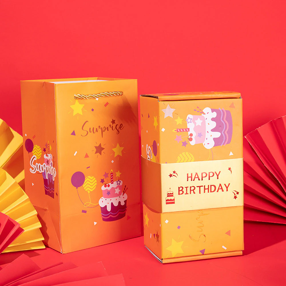 Pop-Up Gift Box with Surprise Reveal Mechanism for Birthdays, Weddings & Christmas – Decorative Keepsake Packaging