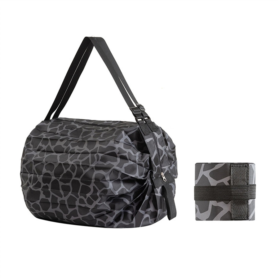 Collapsible Grocery Bag with Reinforced Straps and Water-Resistant Oxford Fabric for Shopping, Travel, Picnics, Eco-Friendly Reusable Tote