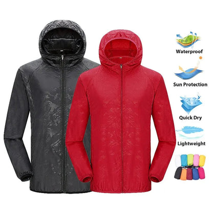 Packable Rain Shell Jacket with UPF 40+ Sun Protection & Quick-Dry Fabric for Hiking, Running, Cycling & Everyday Outdoor Use