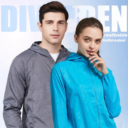 Packable Rain Shell Jacket with UPF 40+ Sun Protection & Quick-Dry Fabric for Hiking, Running, Cycling & Everyday Outdoor Use