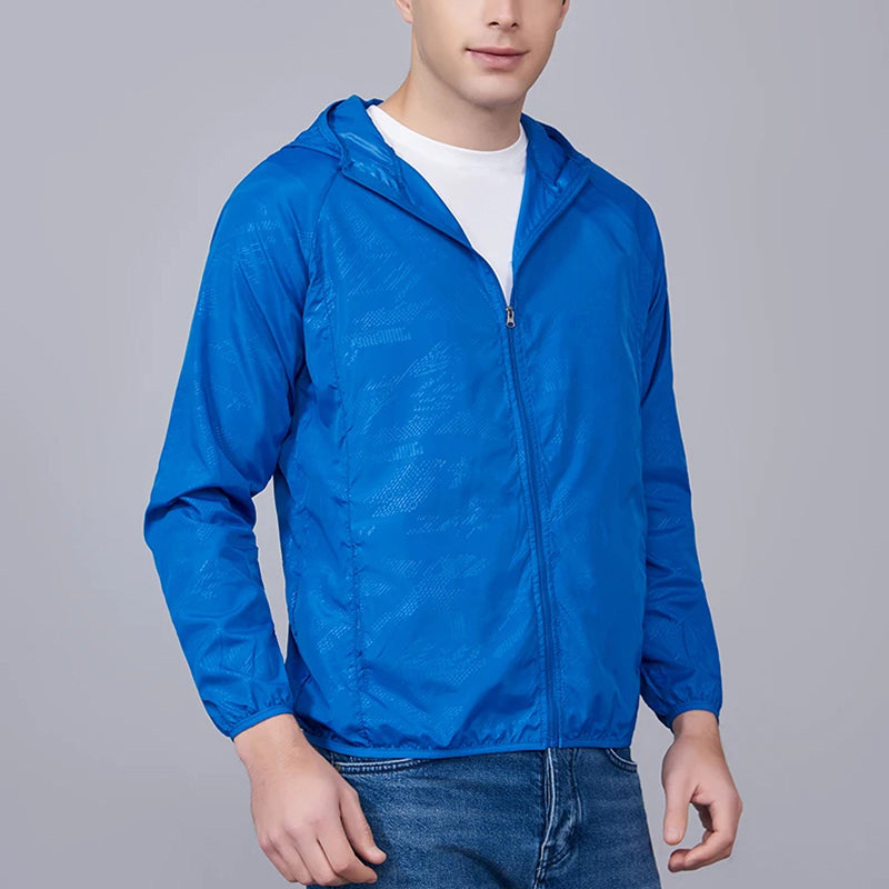 Packable Rain Shell Jacket with UPF 40+ Sun Protection & Quick-Dry Fabric for Hiking, Running, Cycling & Everyday Outdoor Use