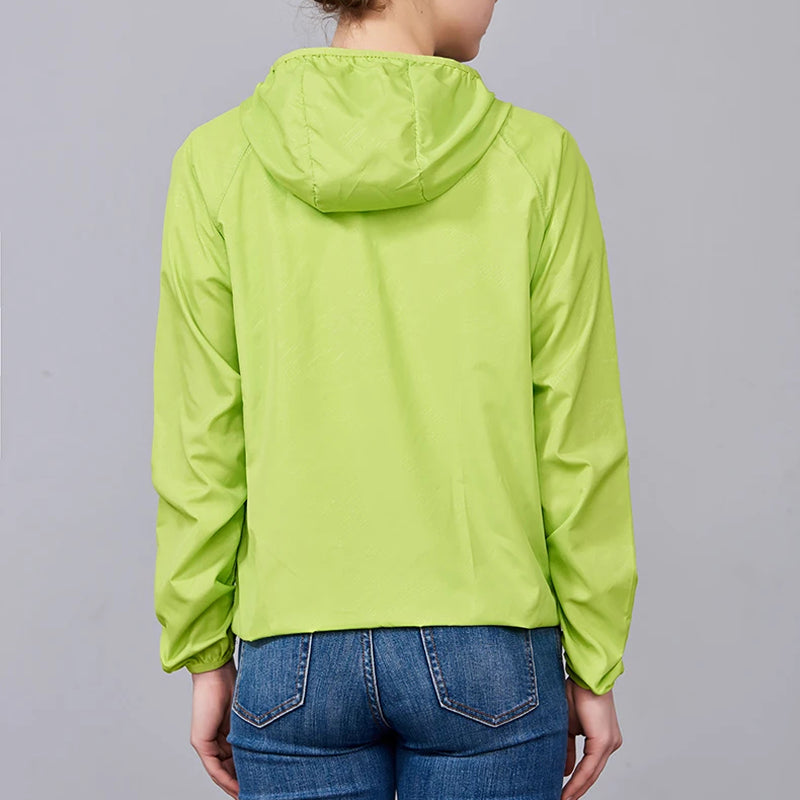 Packable Rain Shell Jacket with UPF 40+ Sun Protection & Quick-Dry Fabric for Hiking, Running, Cycling & Everyday Outdoor Use