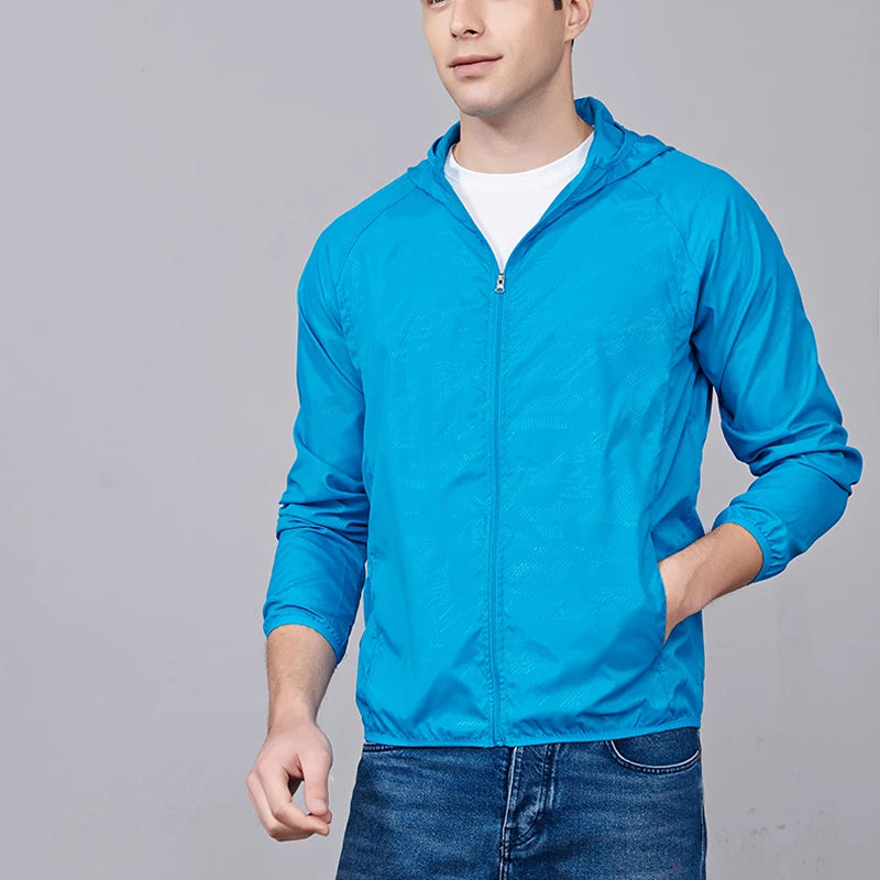 Packable Rain Shell Jacket with UPF 40+ Sun Protection & Quick-Dry Fabric for Hiking, Running, Cycling & Everyday Outdoor Use