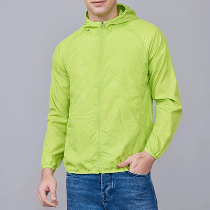 Packable Rain Shell Jacket with UPF 40+ Sun Protection & Quick-Dry Fabric for Hiking, Running, Cycling & Everyday Outdoor Use