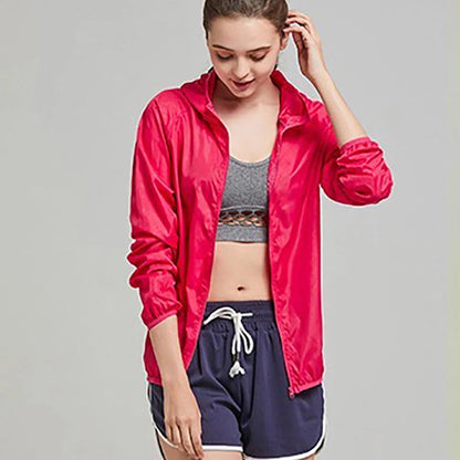 Packable Rain Shell Jacket with UPF 40+ Sun Protection & Quick-Dry Fabric for Hiking, Running, Cycling & Everyday Outdoor Use