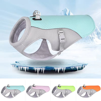 Water-Activated Dog Cooling Vest with Reflective Strips – Triple-Layer Heat Relief Harness for Summer Walks, S to 3XL