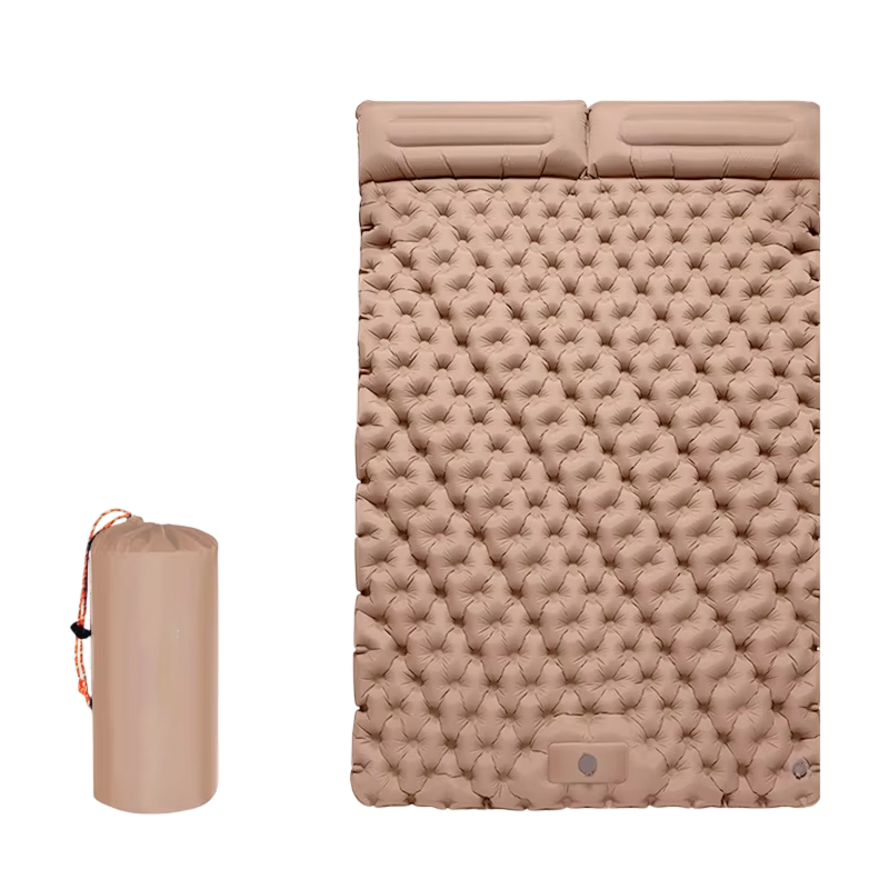 Self-Inflating Double Camping Pad with Built-In Foot Pump – 79×55 Inches – Waterproof Insulated Sleep Mat for Couples, Backpacking, Tent